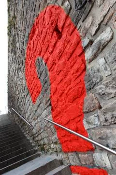 Red question Stock Photos