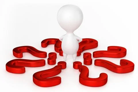 Red Question Points And Character Stock Illustration