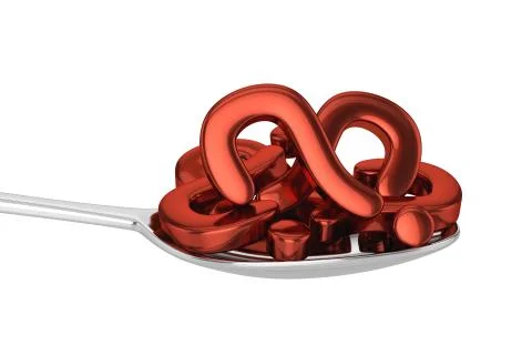 Red Question Points and Spoon Stock Illustration