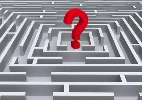 Red Question Symbol In Maze Stock Illustration