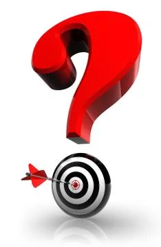 Red questionmark and concept target Stock Illustration