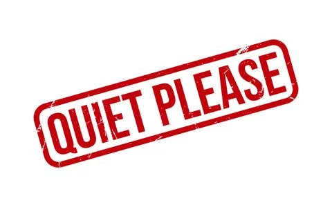 Red Quiet Please Rubber Stamp Seal Vector Stock Illustration