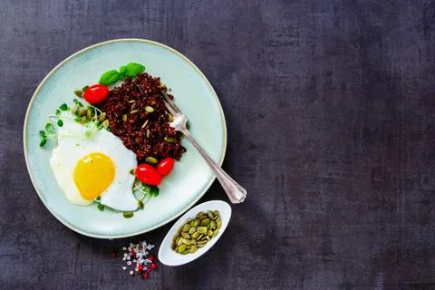Red quinoa for dinner Stock Photos