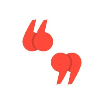 Red quotation marks with shadow Stock Illustration