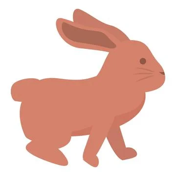Red rabbit icon cartoon vector. Hare mammal Stock Illustration
