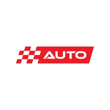 Red Racing Auto Flag Logo Stock Illustration