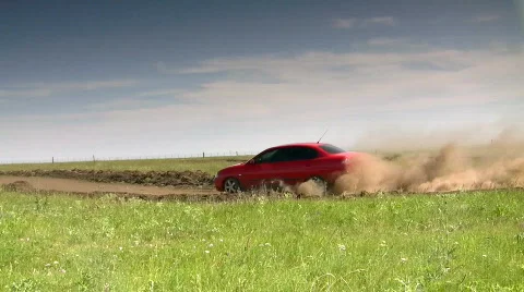 Red  racing car  Stock-Footage 473478
