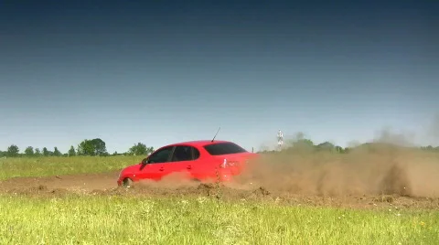 Red  racing car Stock-Footage 473915