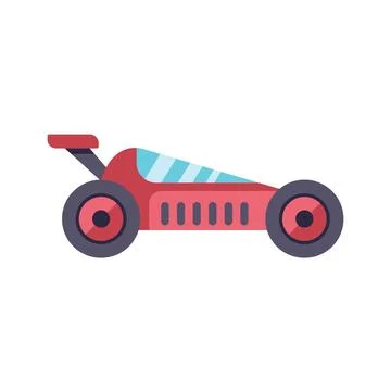 Red racing car speeding through the finish line イラスト素材
