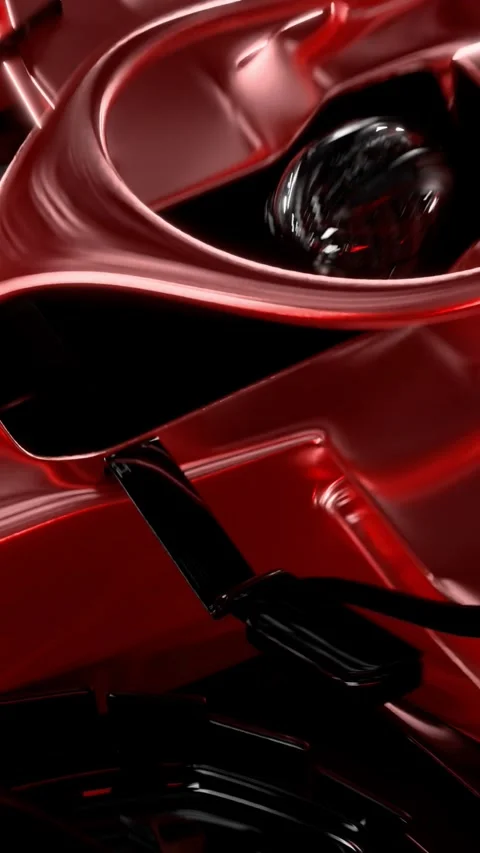 Red racing car on track Stock Footage 299931920