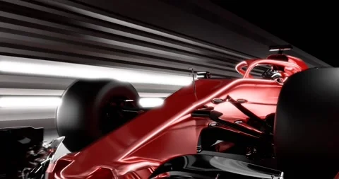 Red racing car on track Stock Footage 299932070