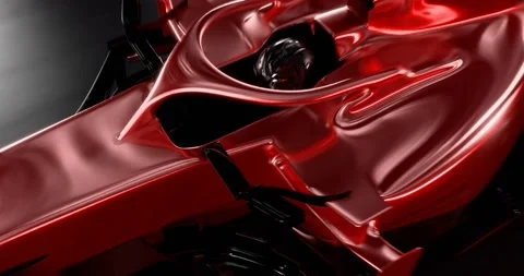 Red racing car on track Stock Footage 299932182