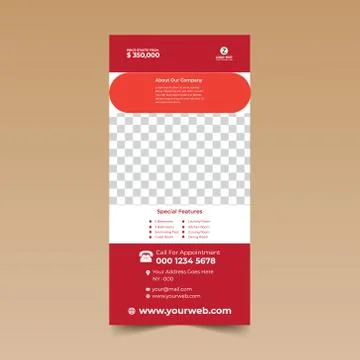Red Rack Card Design template Stock Illustration