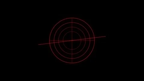 Red Radar Scanner Animation Warning HUD Interface on Dark Background 4K Stock Footage 334645818