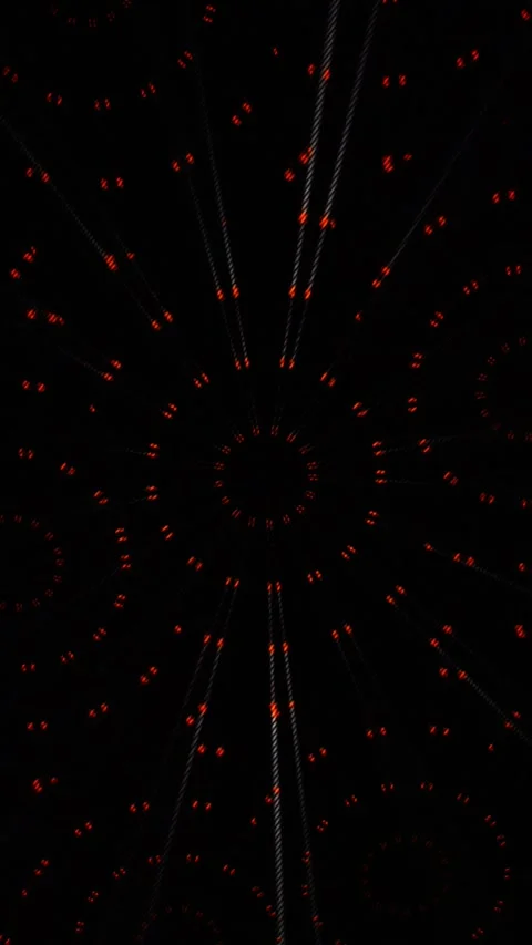 Red radiating dotted lines in dark abstract space Stock Footage 344378975