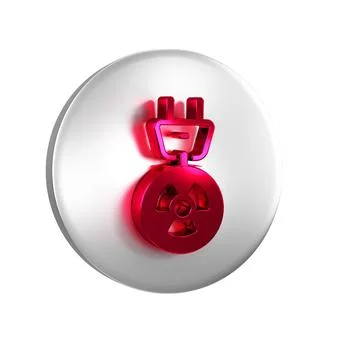 Red Radiation electrical plug icon isolated on transparent background. Nucl.. Stock Illustration