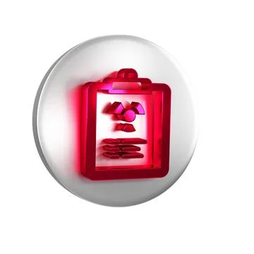 Red Radiation warning document icon isolated on transparent background. Tex.. Illustrazione stock
