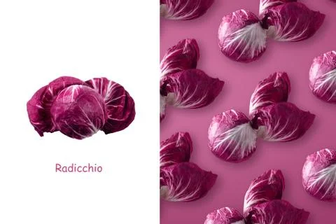 Red radicchio layout Foto stock