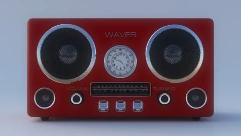 RED RADIO FRONT VIEW Illustrazione stock