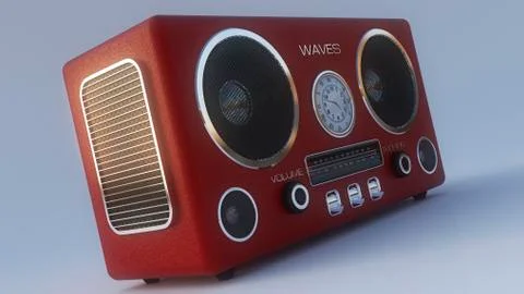 RED RADIO LEFT VIEW Illustrazione stock