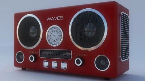 RED RADIO RIGHT VIEW Illustrazione stock