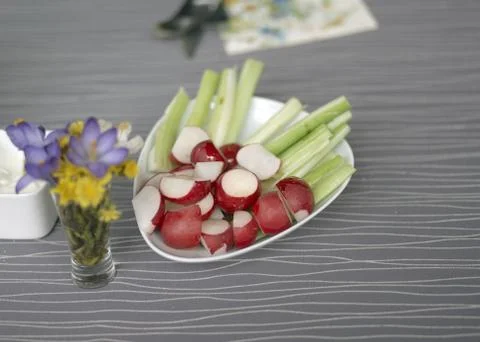 Red radish on a table 写真素材