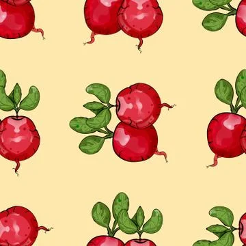 Red radishes Seamless texture Stock Illustration