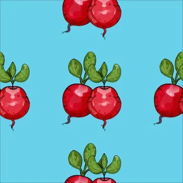 Red radishes Seamless texture Stock Illustration