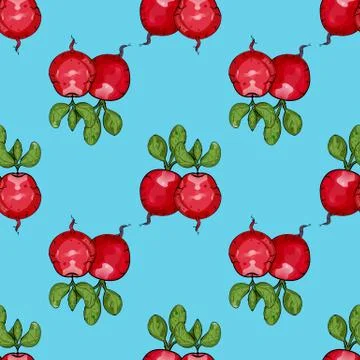 Red radishes Seamless texture Stock Illustration
