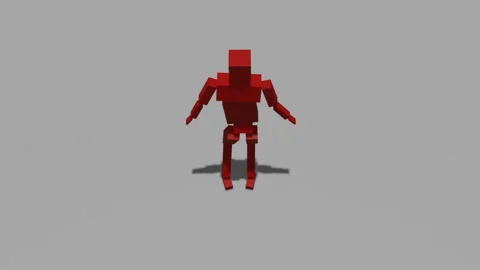 Red rag doll falls on a white background. A limp person cannot even control his Stock Footage 130967064