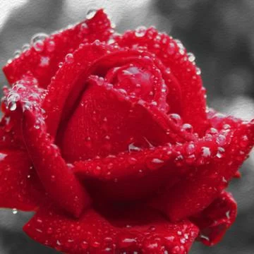 The red in the rain Foto stock