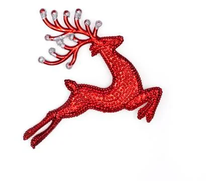 Red raindeer on white background Stock Photos