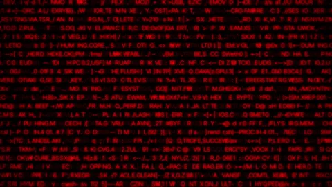 Red Random Glitch Text Code System Error 4K Seamless Loop Stock-Footage 336660018