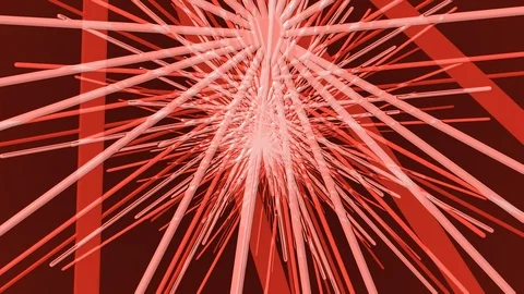 Red Random Lines Rotation Stock Footage 100519968