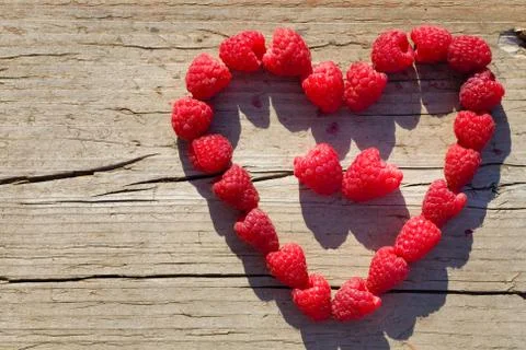 Red Raspberry Heart Stock Photos