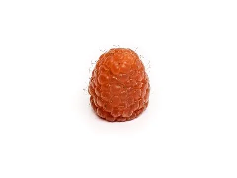 Red raspberry on a white background, macro shots, a lot of details, capillary Stock Photos