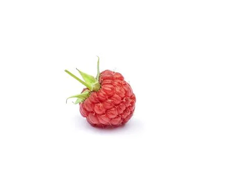 Red raspberry  on white background Stock Photos