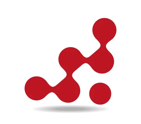 Red raster made of connected dots Stock Illustration