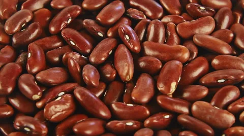 Red raw beans close up rotation, able to loop Vídeo Stock 53357605