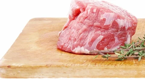 Red raw fillet chops : fresh beef meat Vídeos de archivo 43787433