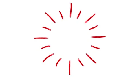 Red ray circle 3 white Video stock 244382597