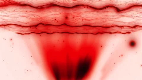 Red rays of light from the bottom up, rising speckles of red dust, and a wa.. Stock Footage 251313987