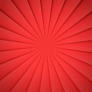 Red rays in paper style background for desifn Stock Illustration