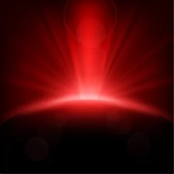 Red Rays Rising On Dark Background, Vector Illustration Stock Illustration