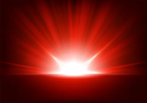 Red Rays Rising On Dark Background, Vector Illustration Stock Illustration