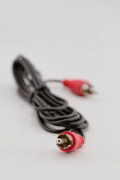 Red RCA cable Stock Photos
