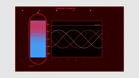 Red Reactor Thermal Map HUD Element Stock Footage 335135828