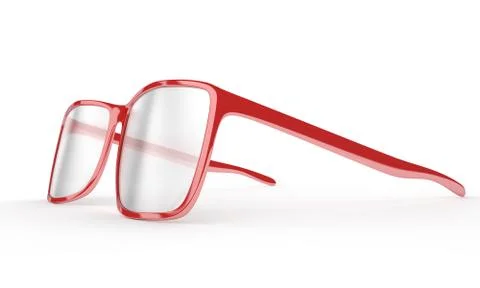Red reading glasses on a white background Stock Illustration