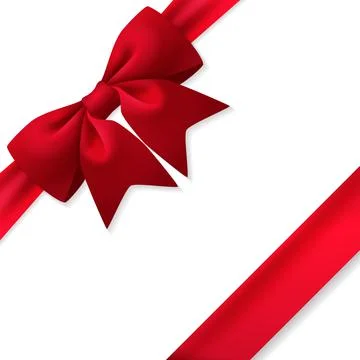 Red realistic bow.  Stock Illustration