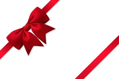 Red realistic bow.  Stock Illustration
